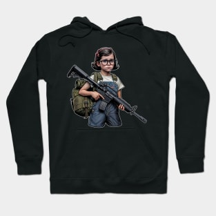 The Little Girl and a Toy Gun Hoodie